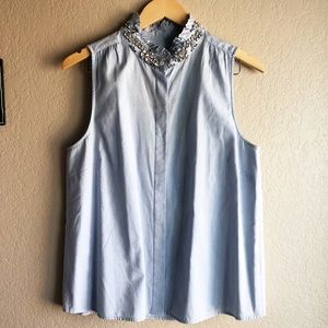 J. Crew embellished collar button down tank 12